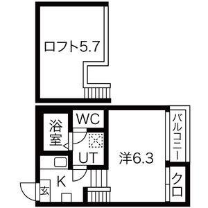 LINO(1K/1階)の間取り写真