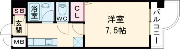 IBC中百舌鳥(1K/2階)の間取り写真