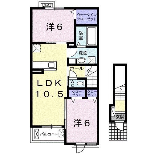 ラウレア(2LDK/2階)の間取り写真