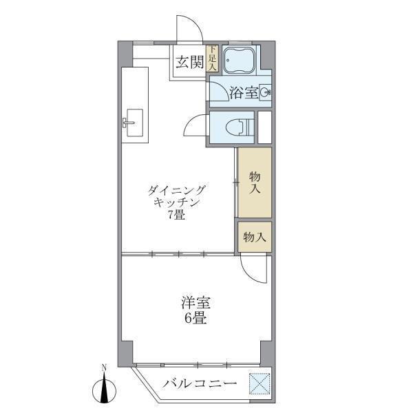 浅川コーポ(1DK/1階)の間取り写真