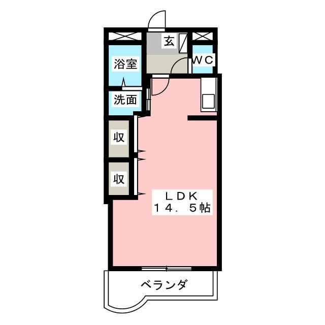 タウンロイヤル(1K/2階)の間取り写真
