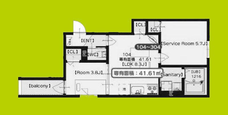 F ASECIA LASO(1SLDK/2階)の間取り写真