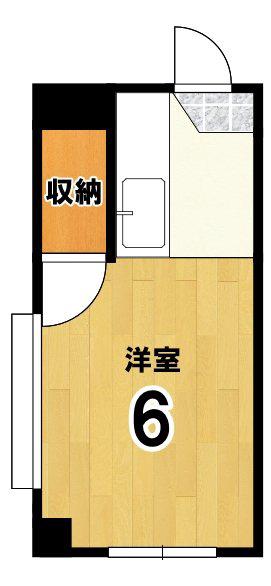薄木マンション(ワンルーム/3階)の間取り写真