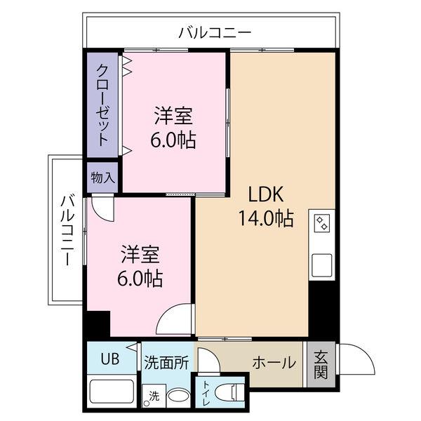 神野マンションII(2LDK/3階)の間取り写真