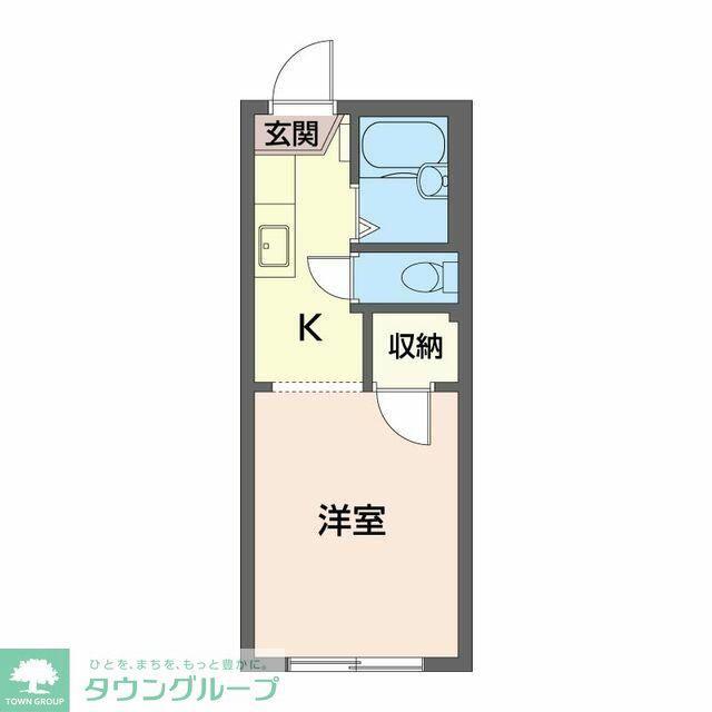 クレストハウス(1K/1階)の間取り写真
