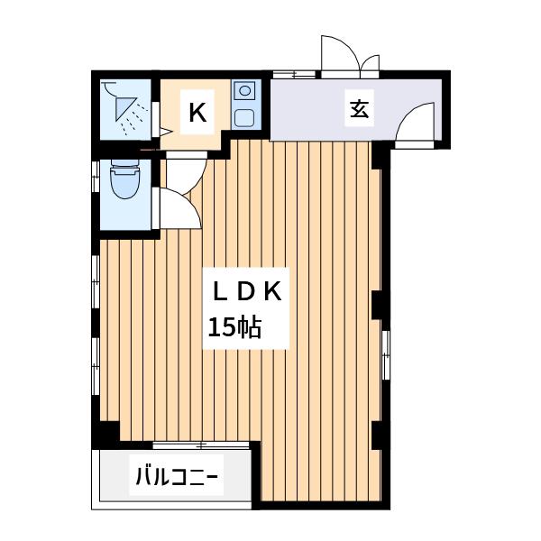 ハイネス鹿島田(1K/1階)の間取り写真