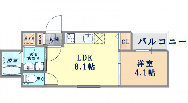 SHIN CULMEN(1LDK/3階)の間取り写真