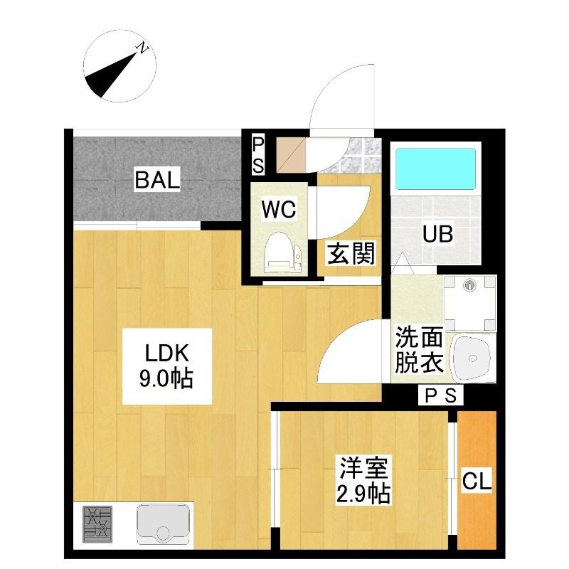 レガリスト山王5(1LDK/2階)の間取り写真