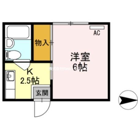 福島ハイツ(1K/1階)の間取り写真