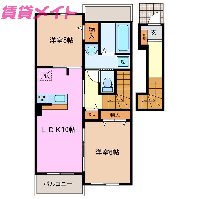 G・ブリッサ III(2LDK/2階)の間取り写真