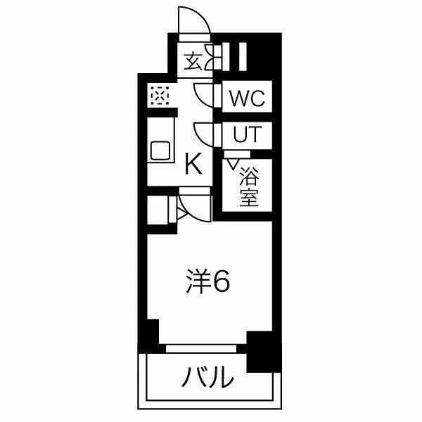 メイクス今池PRIME(1K/7階)の間取り写真