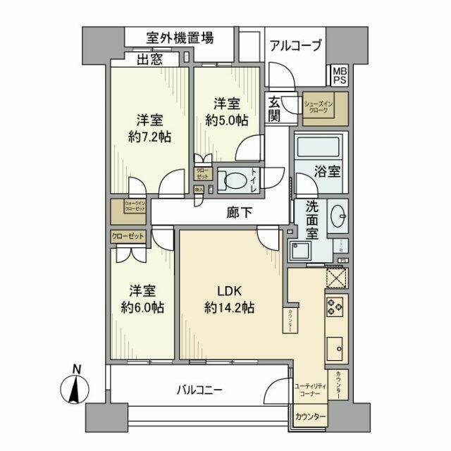 レクセルプラザ東陽町(3LDK/8階)の間取り写真