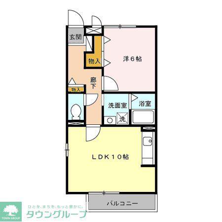 サンラルゴ(1LDK/2階)の間取り写真