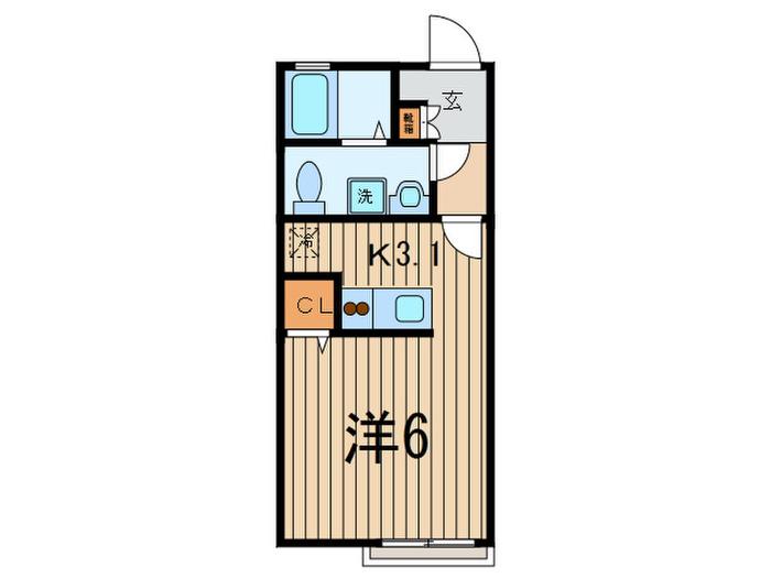 SINFONIA(1K/1階)の間取り写真