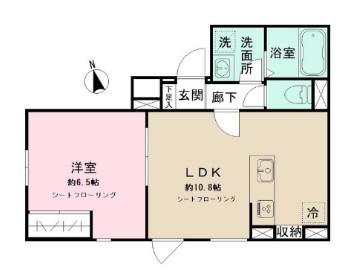 ノルディア奥沢(1LDK/4階)の間取り写真
