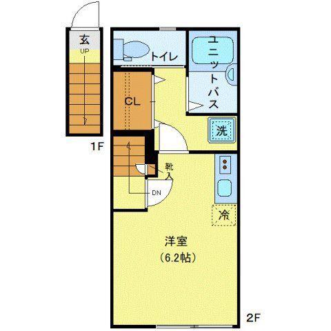 AZESTーRENT所沢(ワンルーム/2階)の間取り写真