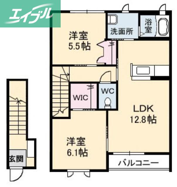 サン・ソニアA棟(2LDK/2階)の間取り写真