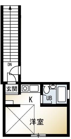 第2渡邉ハイツ(1K/2階)の間取り写真