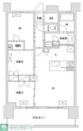 八王子レジデンス(2SLDK/13階)の間取り写真