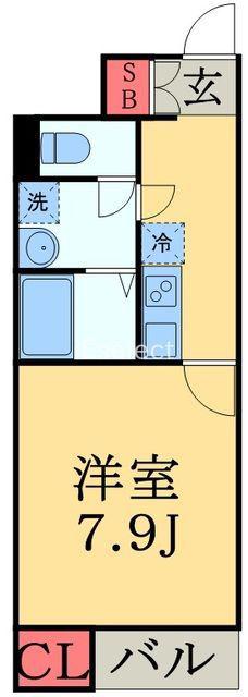 クレイノサンライズステージ(1K/1階)の間取り写真