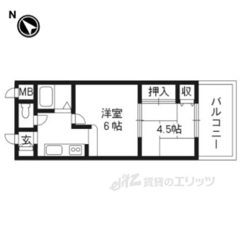 エル牧野(2K/3階)の間取り写真