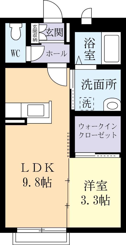 COURT MU(1LDK/2階)の間取り写真