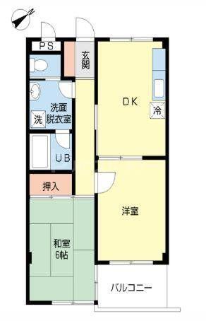 パレスF(2DK/2階)の間取り写真