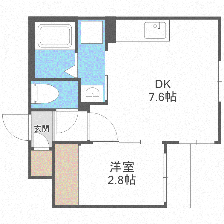 S-RESIDENCE南郷サウス(1DK/2階)の間取り写真