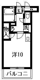 WISDOM徳島町(ワンルーム/4階)の間取り写真