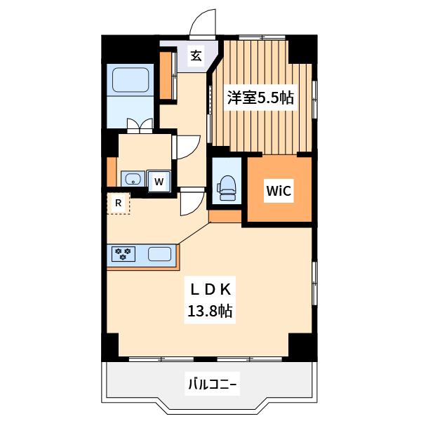 ベルヴィアージナカヤマ(1LDK/4階)の間取り写真