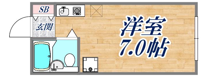 グローバル塚口(ワンルーム/3階)の間取り写真