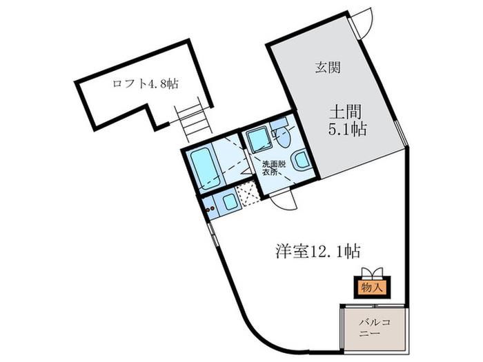 S-COURT(ワンルーム/1階)の間取り写真