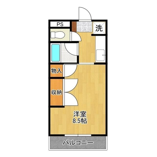 朝日レジデンス稲荷前(1K/2階)の間取り写真