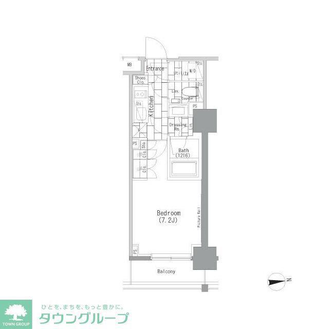 ザパークハビオ上野レジデンス(1K/4階)の間取り写真