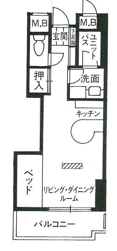 パセオ日之出II(ワンルーム/2階)の間取り写真