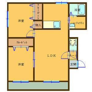 ファイン6・8(2LDK/4階)の間取り写真