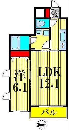 コンフォリア両国トロワ(1LDK/4階)の間取り写真