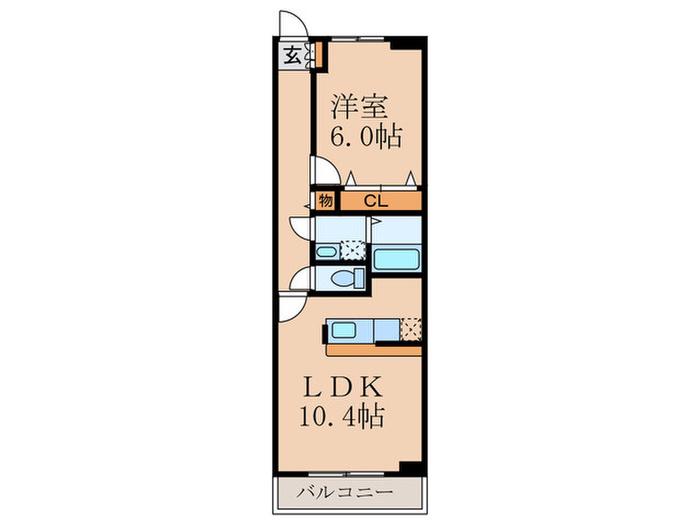 アルモニー・鍬ノ本(1LDK/4階)の間取り写真