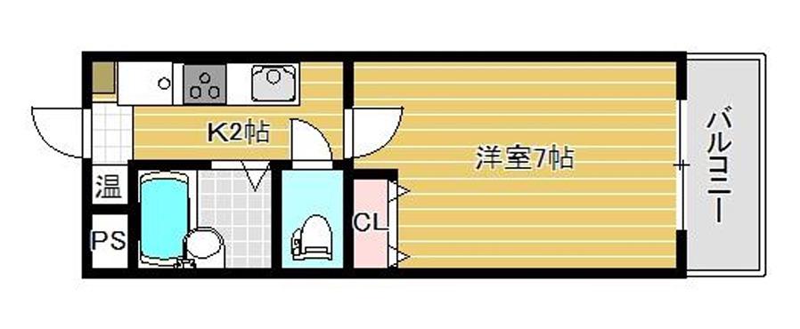 雅ガーデンハイツS棟(1K/1階)の間取り写真