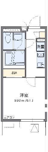 クレイノのぞみB(1K/3階)の間取り写真