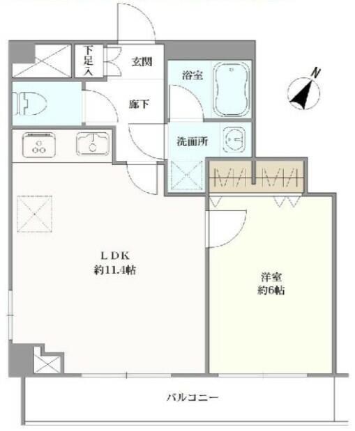 ルーブル中野新橋(1LDK/2階)の間取り写真