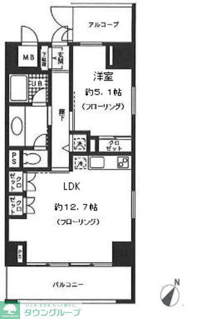 ロジュマン湘南(1LDK/10階)の間取り写真
