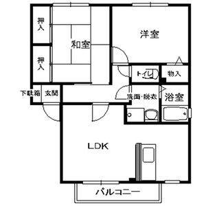リバーサイド小林C棟(2LDK/1階)の間取り写真