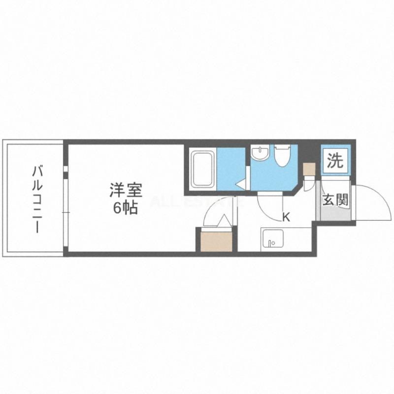 エスリード大阪NAGAHORI GATE(1K/13階)の間取り写真