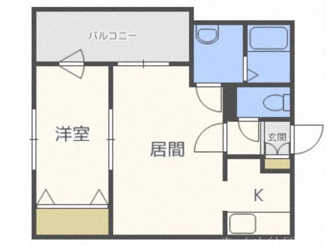 カーサ・ルネス(1LDK/1階)の間取り写真