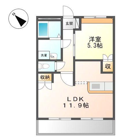 レジデンス絆(1LDK/2階)の間取り写真