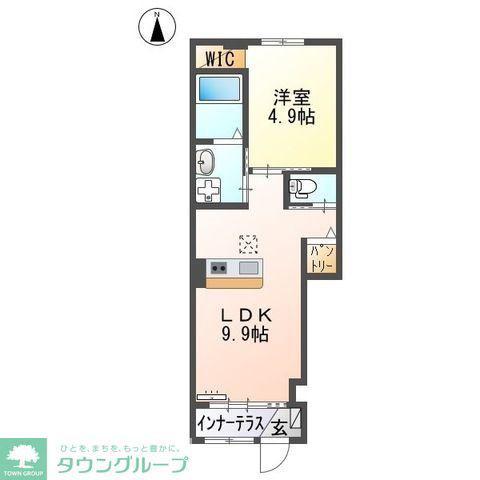 サンパティーク(1LDK/1階)の間取り写真