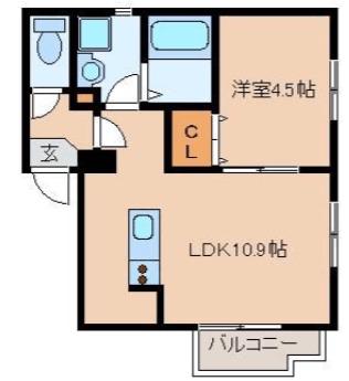 リテラ博多イーストI(1LDK/3階)の間取り写真