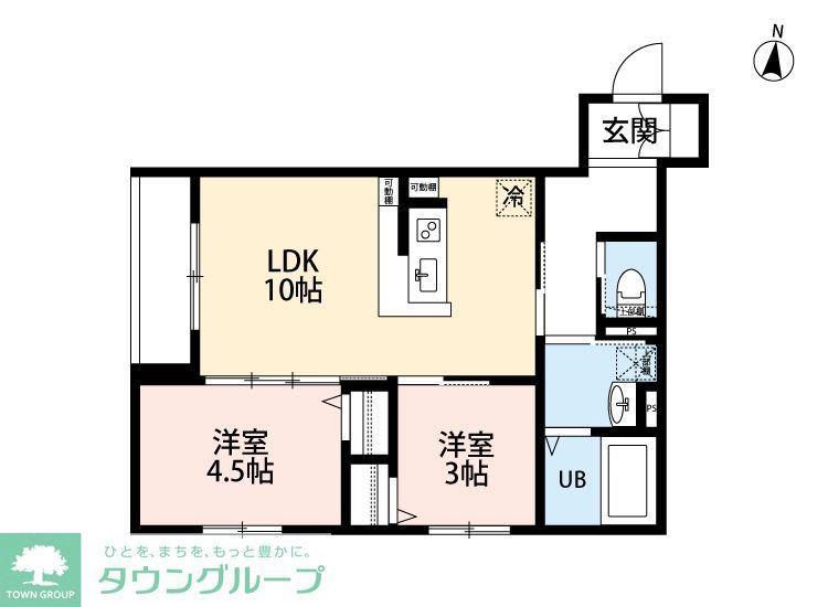ROBOT HOME 西国立(2LDK/2階)の間取り写真