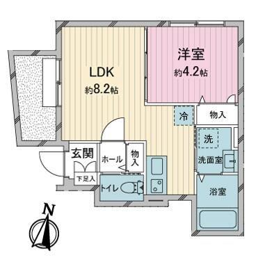 KLUGHEIT AKITSU クルークハイトアキツ(1LDK/1階)の間取り写真